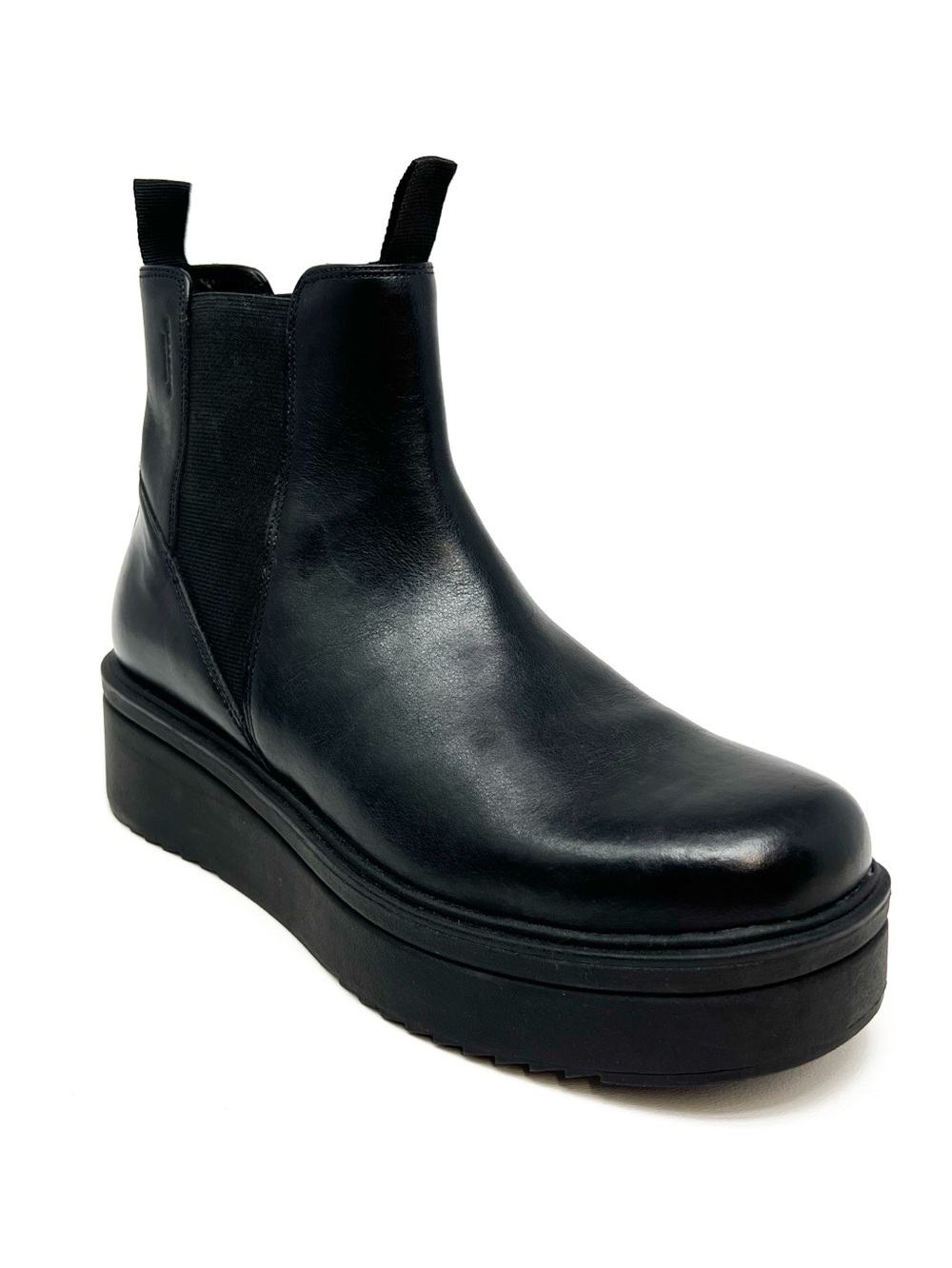 Vagabond Tara Black Leather Chelsea Boots Platform Size 10 Chunky Ankle Booties